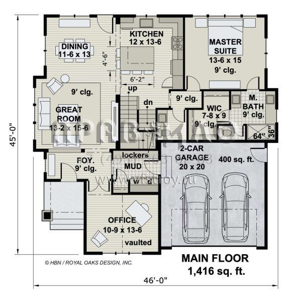 Проект двухэтажного дома с гаражом на две машины в американском стиле S5-182 (098-00370)