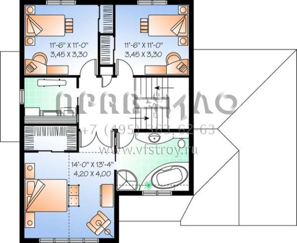 Проект двухэтажного дома с гаражом на одну машину в английском стиле S5-173 (034-00737)