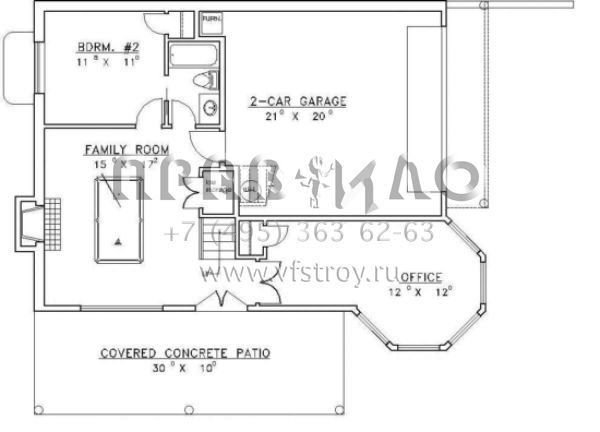 Проект одноэтажного дома с гаражом на две машины в стиле Шале S5-194 (039-00269)
