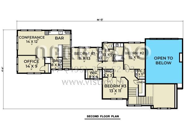 Проект двухэтажного дома с гаражом на три и более машин в современном стиле S5-490 (2464-00066)