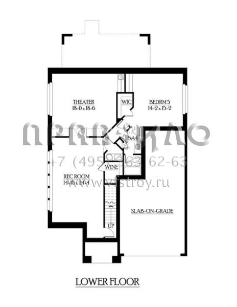 Проект двухэтажного дома с цокольным этажом и гаражом на три машины S5-434 (341-00231)