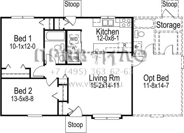 Проект одноэтажного дома без гаража в стиле Ранчо S5-71 (5633-00313)