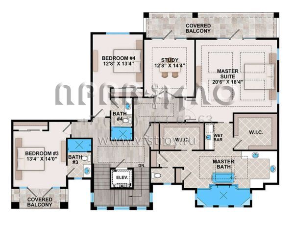 Проект двухэтажного дома с гаражом на три и более машин в прибрежном стиле S5-449 (5565-00029)