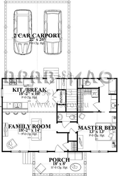 Проект двухэтажного дома с гаражом на две машины в классическом стиле S5-157 (1070-00253)