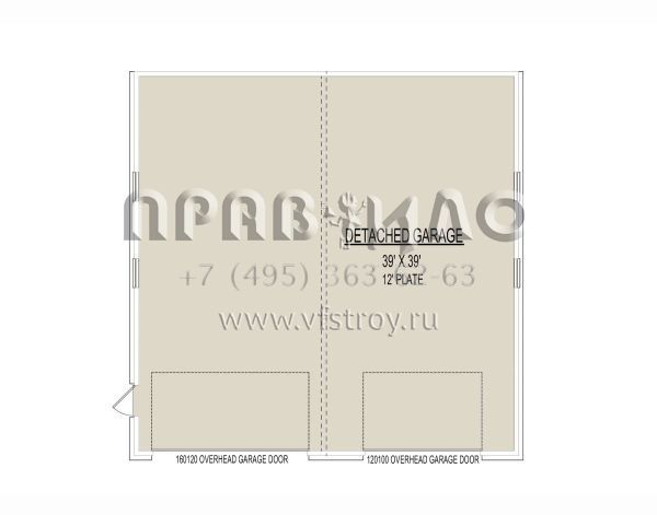 Проект одноэтажного дома с гаражом на три и более машин в американском стиле S5-286 (9300-00070)