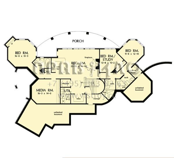 Проект одноэтажного дома с гаражом на три и более машин в современном стиле S5-459 (2865-00292)