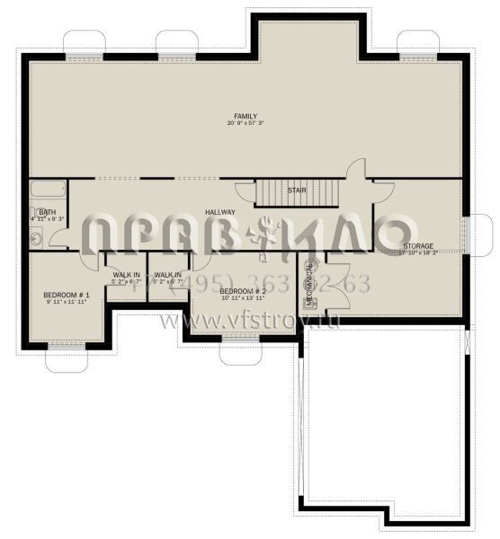 Проект одноэтажного дома с гаражом на две машины в стиле Ранчо S5-213 (2802-00216)