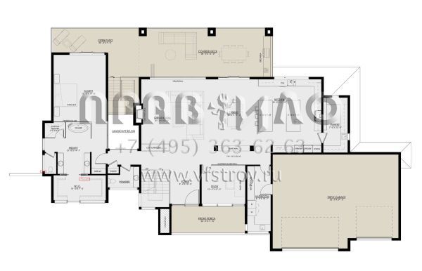 Проект двухэтажного дома с гаражом на три и более машин в современном стиле S5-325 (8937-00035)