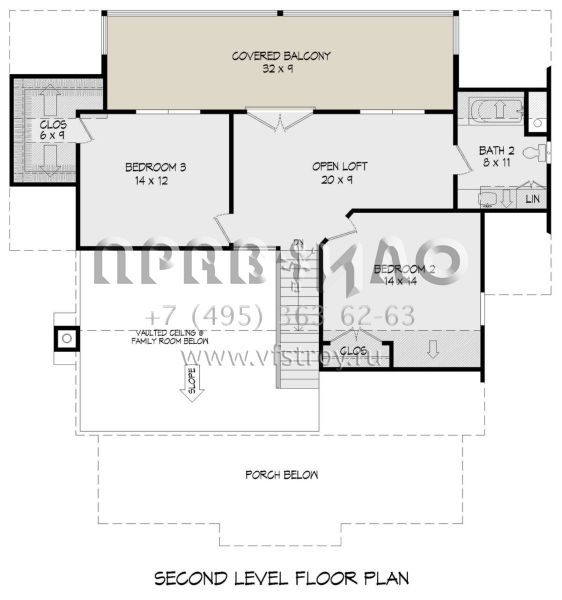Проект двухэтажного дома без гаража в стиле Шале S5-196 (940-00731)