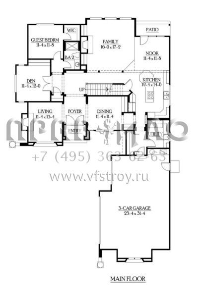 Проект двухэтажного дома с гаражом на три и более машин в прибрежном стиле S5-321 (341-00141)