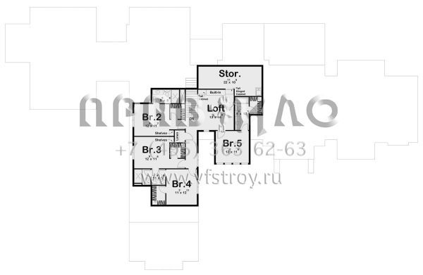 Проект двухэтажного дома с гаражом на три и более машин в современном стиле S5-444 (963-00883)