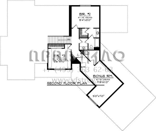 Проект двухэтажного дома с гаражом на три и более машин в американском стиле S5-261 (1020-00243)