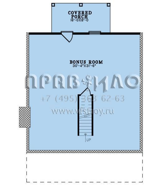 Проект двухэтажного дома без гаража в стиле Ранчо S5-154 (8318-00329)