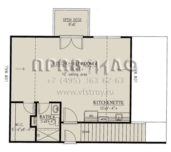 Проект одноэтажного дома с гаражом на три и более машин в стиле Ранчо S5-278 (286-00094)