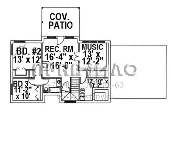 Проект одноэтажного дома с гаражом на две машины в стиле Ранчо S5-236 (039-00130)