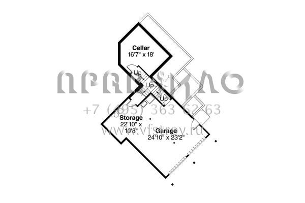 Проект одноэтажного дома с гаражом на две машины в современном стиле S5-364 (035-00778)