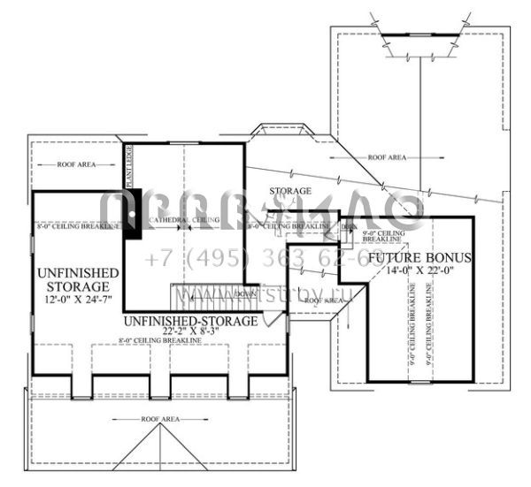Проект двухэтажного дома с гаражом на две машины в стиле Ранчо S5-180 (7922-00073)