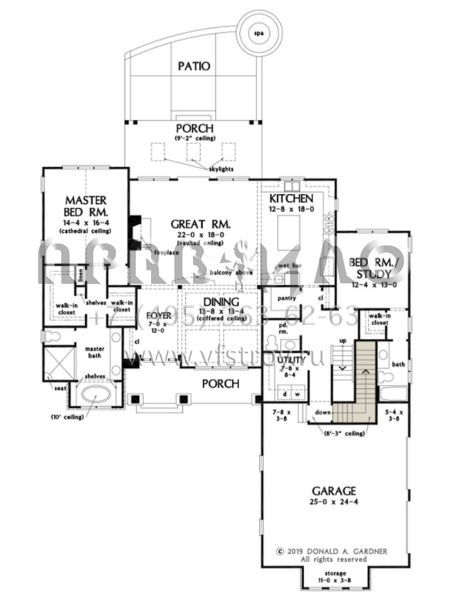 Проект двухэтажного дома с гаражом на две машины в американском стиле S5-278 (2865-00145)