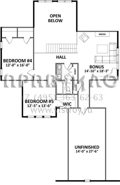 Проект двухэтажного дома с гаражом на три и более машин в американском стиле S5-276 (6849-00052)