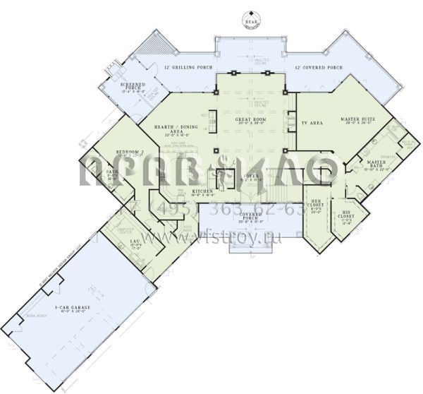 Проект двухэтажного дома с гаражом на три и более машин в скандинавском стиле S5-478 (110-00829)