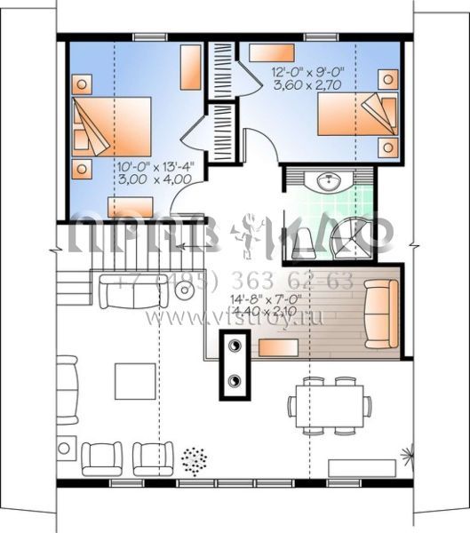 Проект двухэтажного дома без гаража в современном стиле S5-240 (034-01043)