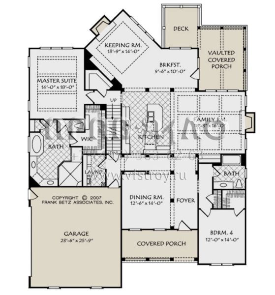 Проект двухэтажного дома с гаражом на две машины в стиле Ранчо S5-301 (8594-00065)