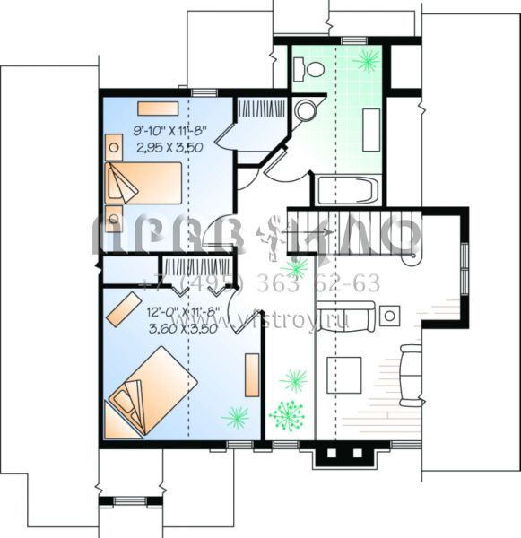Проект двухэтажного дома без гаража в американском стиле S5-151 (034-00071)