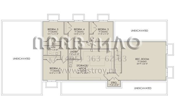Проект одноэтажного дома с гаражом на три и более машин в современном стиле S5-216 (6422-00055)