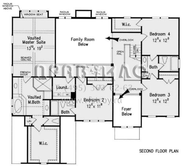 Проект двухэтажного дома с гаражом на две машины в стиле Ранчо S5-310 (8594-00408)