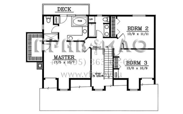 Проект двухэтажного дома с гаражом на две машины в стиле Ранчо S5-204 (692-00186)