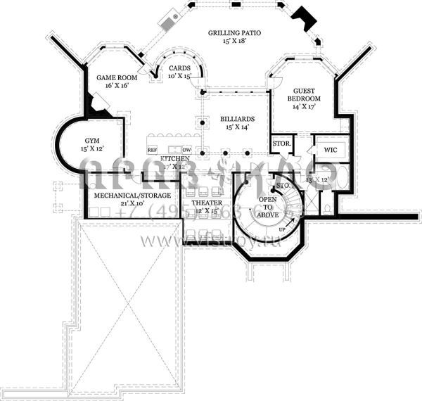 Проект двухэтажного дома с гаражом на три и более машин в английском стиле S5-314 (4195-00025)