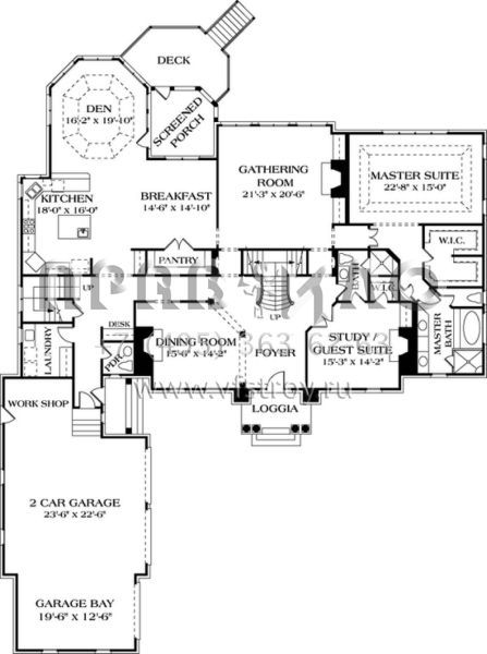 Проект двухэтажного дома с гаражом на три и более машин в современном стиле S5-505 (3323-00513)