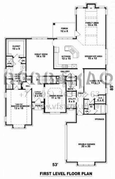 Проект двухэтажного дома с гаражом на две машины в английском стиле S5-290 (053-01740)