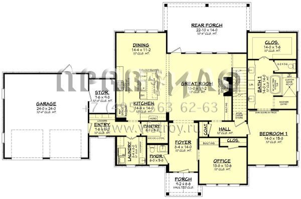 Проект двухэтажного дома с гаражом на две машины в современном стиле S5-292 (041-00250)