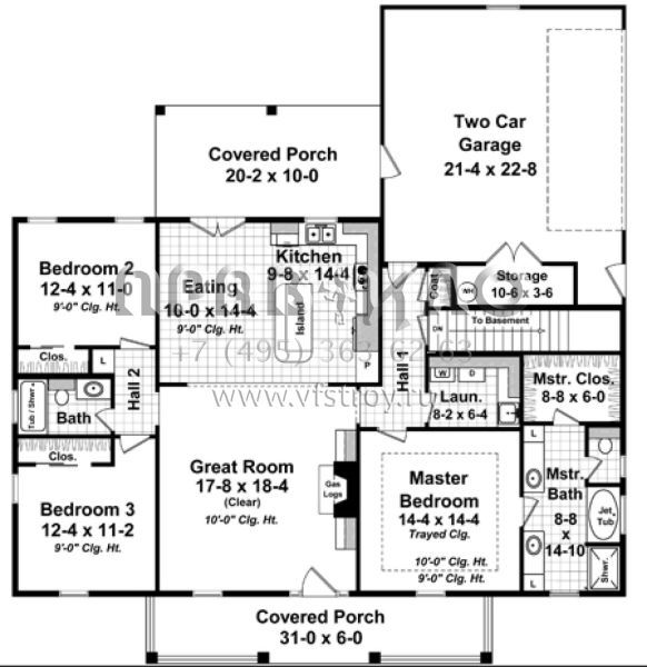Проект одноэтажного дома с гаражом на две машины в стиле Ранчо S5-154 (348-00233)