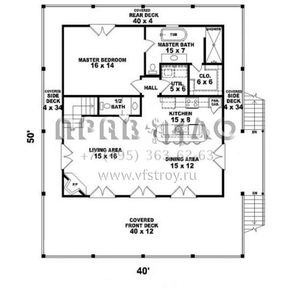 Проект двухэтажного дома без гаража в прибрежном стиле S5-161 (053-00081)