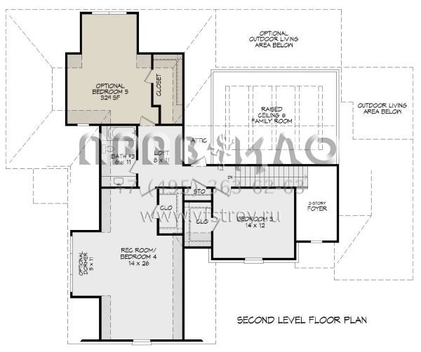 Проект двухэтажного дома с гаражом на две машины в стиле Ранчо S5-298 (940-00814)