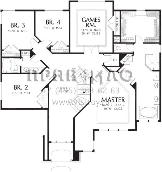 Проект двухэтажного дома с гаражом на три и более машин в английском стиле S5-357 (2559-00534)