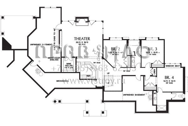 Проект одноэтажного дома с гаражом на три и более машин в современном стиле S5-440 (2559-00184)