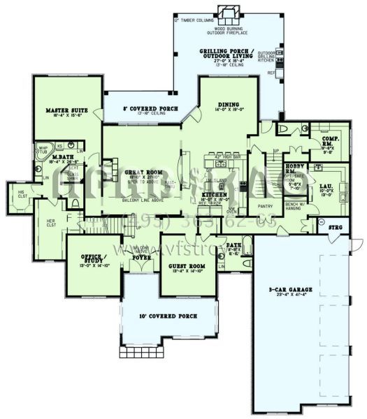 Проект двухэтажного дома с гаражом на три и более машин в английском стиле S5-449 (110-01075)