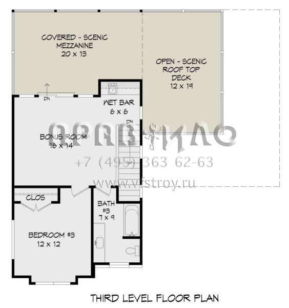 Проект трехэтажного дома с гаражом на две машины в современном стиле S5-219 (940-00478)