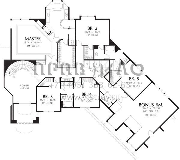 Проект двухэтажного дома с гаражом на три и более машин в прибрежном стиле S5-463 (2559-00571)