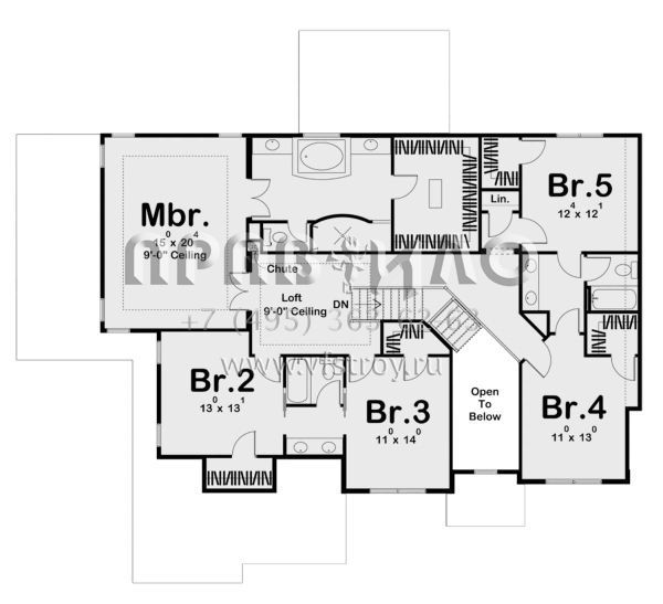 Проект двухэтажного дома с гаражом на три и более машин в английском стиле S5-324 (963-00260)