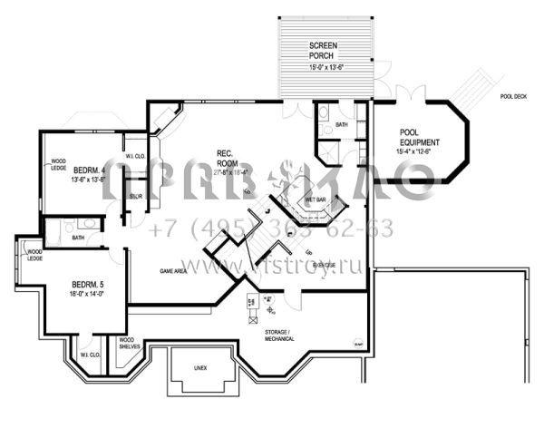 Проект одноэтажного дома с гаражом на три и более машин в американском стиле S5-494 (036-00210)