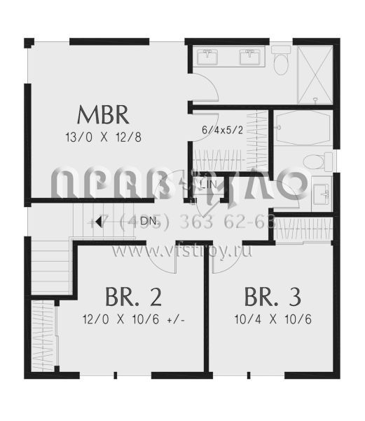 Проект двухэтажного дома без гаража в современном стиле S5-130 (2559-00946)