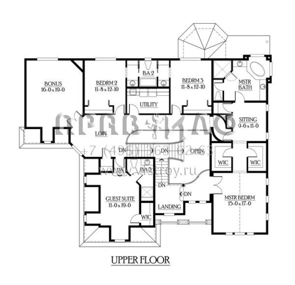 Проект двухэтажного дома с гаражом на три и более машин в американском стиле S5-430 (341-00267)