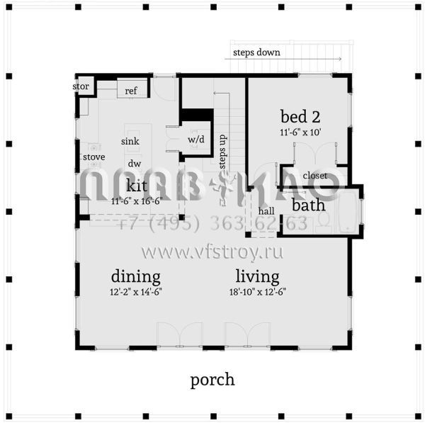 Проект двухэтажного дома без гаража в современном стиле S5-142 (028-00034)