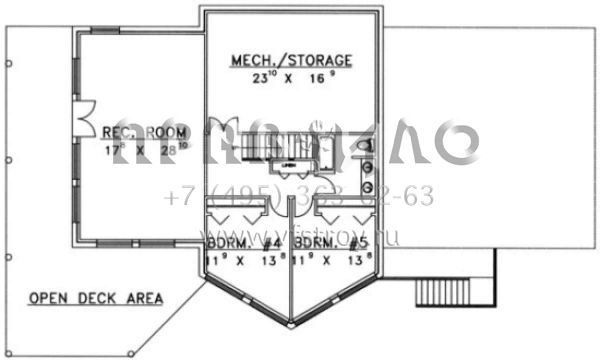 Проект двухэтажного дома с гаражом на три и более машин в русском стиле S5-324 (039-00029)