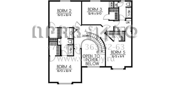 Проект двухэтажного дома с гаражом на три и более машин в английском стиле S5-318 (692-00006)