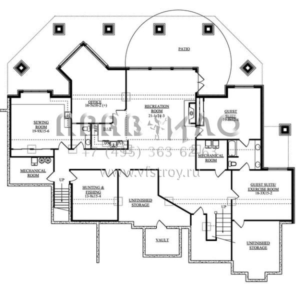 Проект одноэтажного дома с гаражом на три и более машин в современном стиле S5-638 (5631-00051)